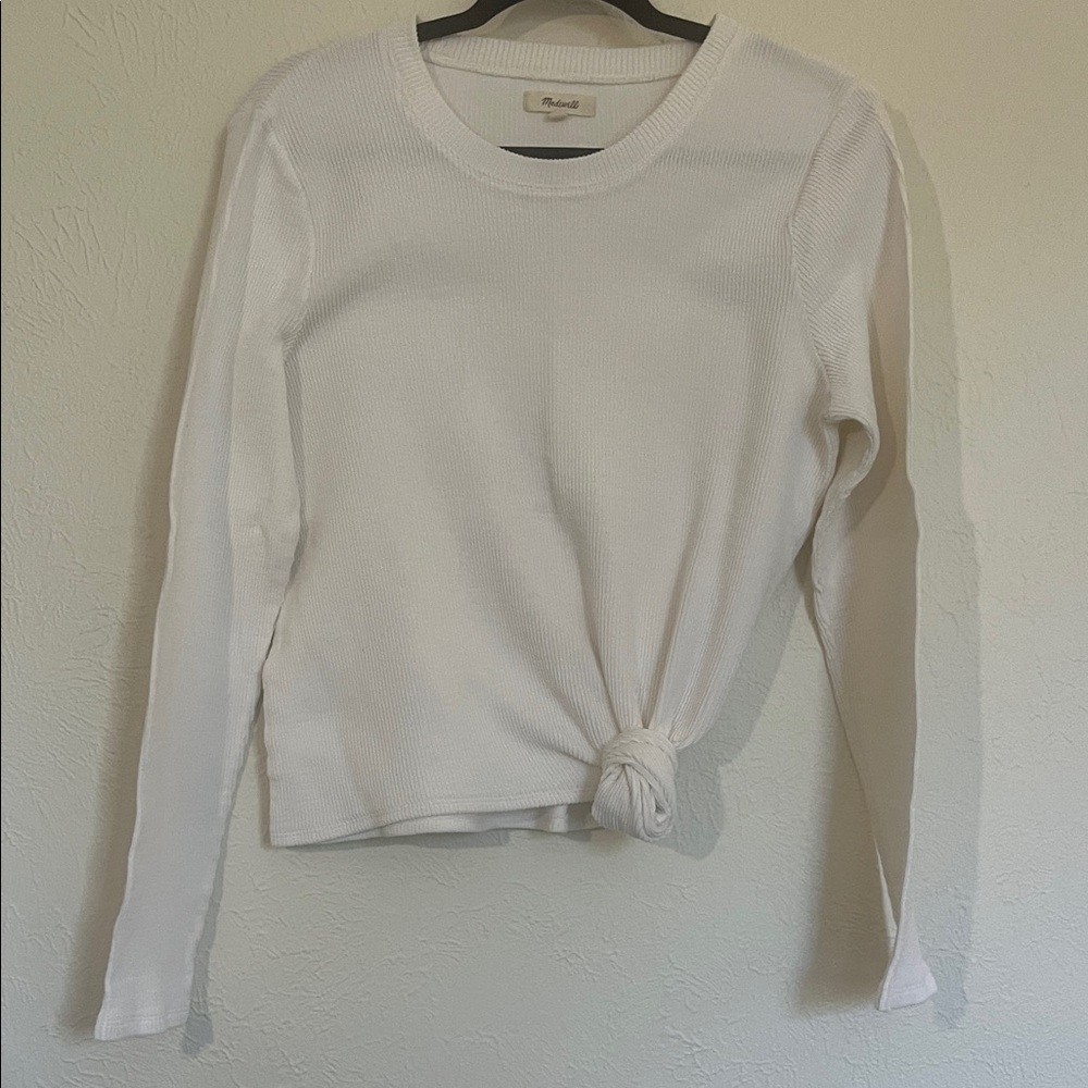 MADEWELL White Long Sleeve Knotted Tee